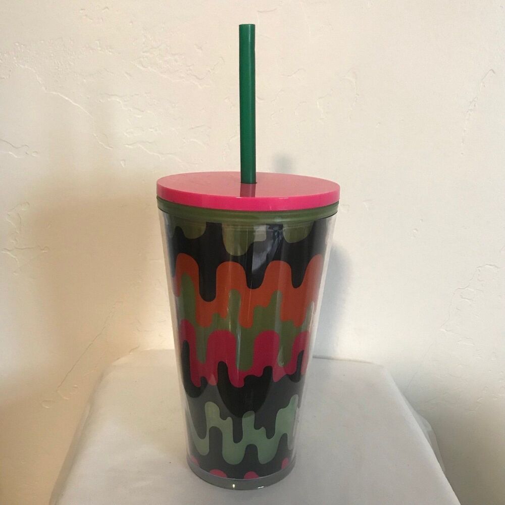 Starbucks 2023 Halloween GLOW IN THE DARK DRIPPY SWIRL WAVE TUMBLER 16 OZ